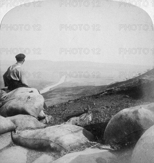 Tugela River and Mount Alice from Spion Kop, South Africa, 1901. Artist: Underwood & Underwood