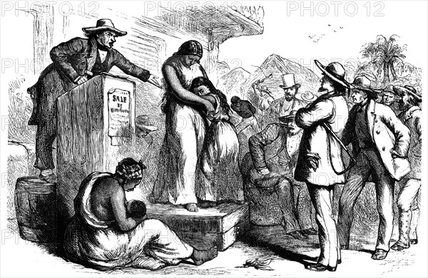 Public slave auction, 1965. Artist: Unknown