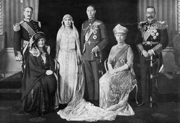 The wedding of the Duke of York and Lady Elizabeth Bowes-Lyon, 1923. Artist: Unknown