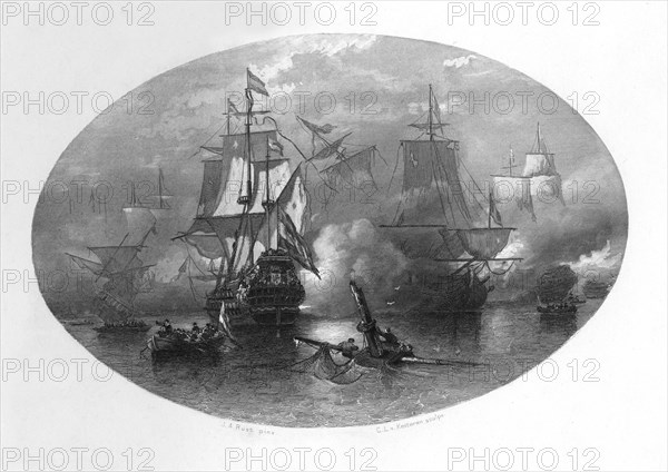 The naval Battle of Sole Bay, 1672, (c1870). Artist: CL van Kesteren