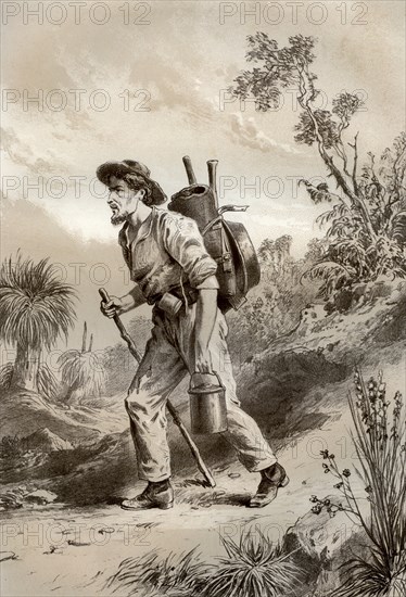 Digger on the tramp, Australia, 1879.Artist: McFarlane and Erskine