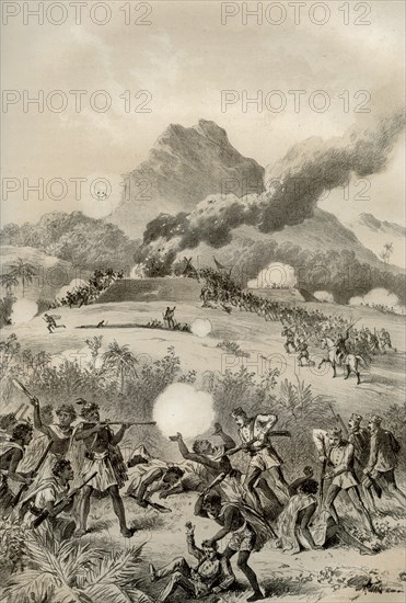 Taking a Maori redoubt, Maori Wars, 1845-1873 (1879). Artist: McFarlane and Erskine