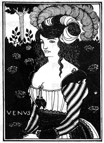 Portrait of a woman, 1898.Artist: Aubrey Beardsley