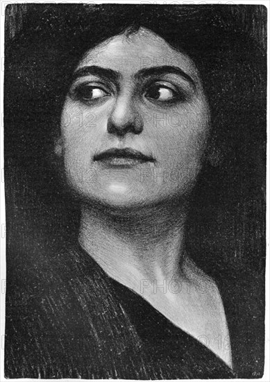 Study of a woman's head, 1899.Artist: Hans Unger