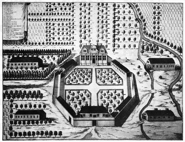 Aerial view of the Vergelegen wine estate, South Africa, 18th century (1931). Artist: Unknown