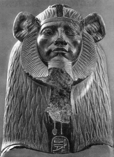 A granite sphinx of King Amenemhat III, c1820 BC (1936). Artist: Unknown