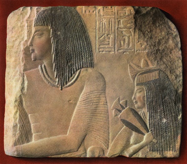 An Egyptian limestone relief, c1400 BC (1936). Artist: Unknown