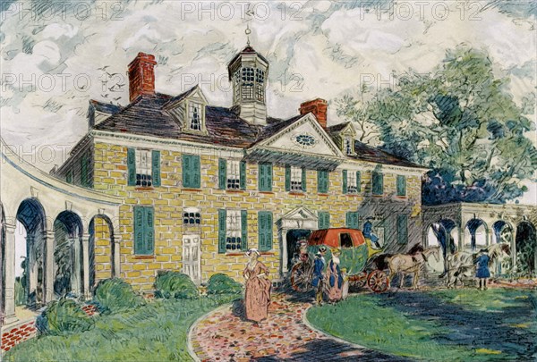 Mount Vernon, near Alexandria, Virginia, USA, c18th century (1921).Artist: James Preston
