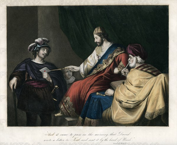 '...David wrote a letter to Joab, and sent it by the hand of Uriah', c1850. Artist: Unknown