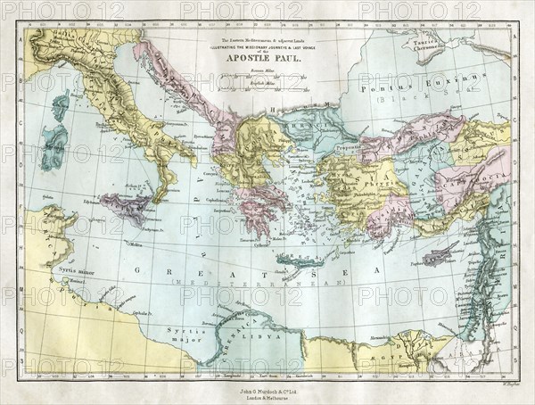 The missionary journeys and last voyage of the Apostle Paul, c19th century.Artist: W Hughes