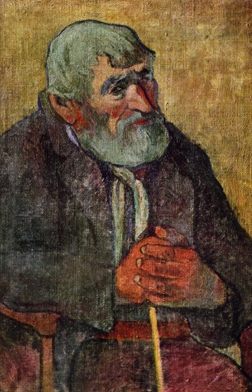 'Portrait of an Old Man with a Stick', 1889-1890 (1939).Artist: Paul Gauguin