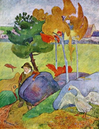 'Little Breton Boy with a Goose', 1889 (1939).Artist: Paul Gauguin