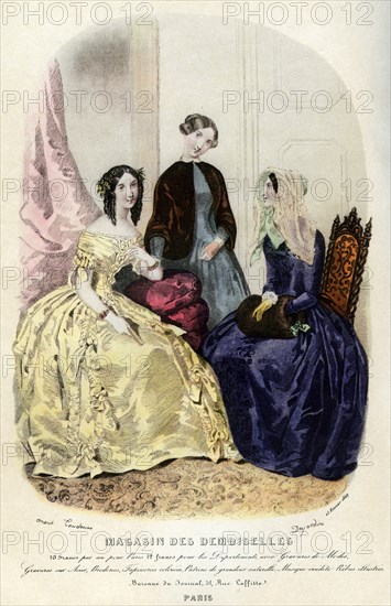 Parisian fashions of the 19th century, 1849 (1938). Artist: Unknown