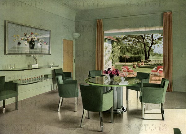 A French dining room, 1938. Artist: Unknown
