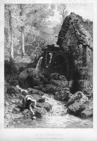 An old English mill, 19th century.Artist: Birket Foster