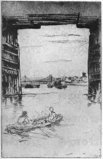 'Under Old Battersea Bridge', 1879 (1904).Artist: James Abbott McNeill Whistler