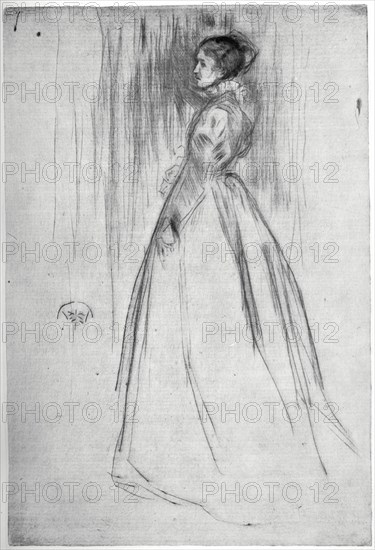 'The Velvet Dress', 1873 (1904).Artist: James Abbott McNeill Whistler