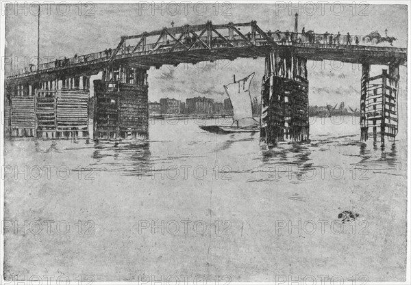 Battersea Bridge, London, 19th century (1904).Artist: James Abbott McNeill Whistler