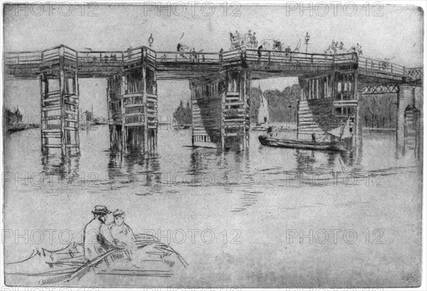 'Old Putney Bridge', 1879 (1904).Artist: James Abbott McNeill Whistler