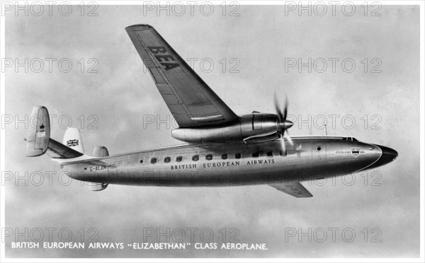 British European Airways 'Elizabethan' class aeroplane, 20th century. Artist: Unknown