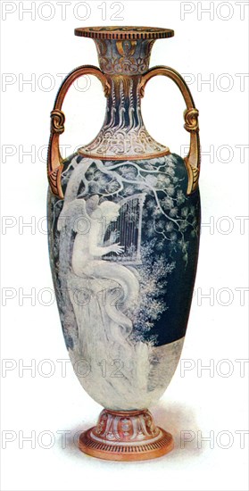 'The Siren', Minton Vase by Marc-Louis-Emmanuel Solon, 1904.Artist: Marc-Louis-Emmanuel Solon