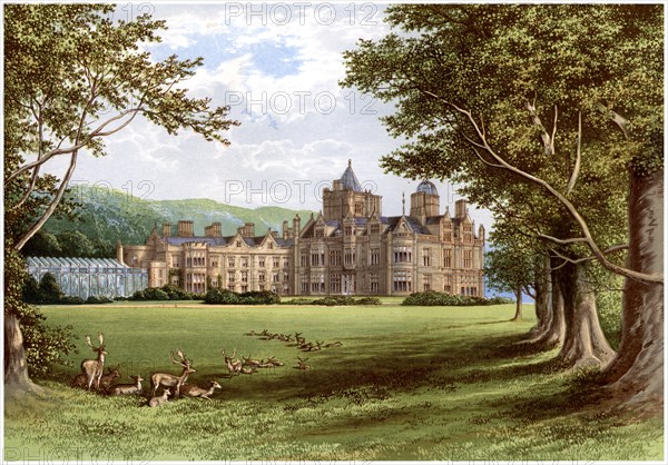 Holker Hall, Cumbria, home of the Duke of Devonshire, c1880. Artist: Unknown