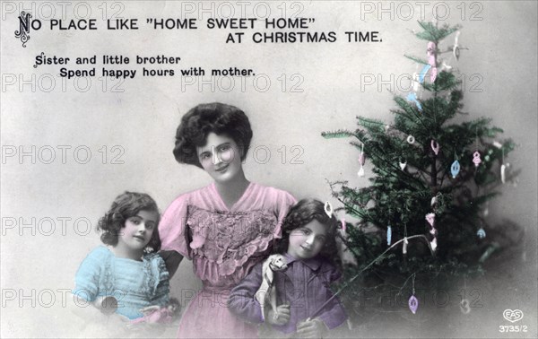 'No Place like Home Sweet Home at Christmas Time', greetings card, c1900-1919(?).Artist: Schwerdffeger & Co