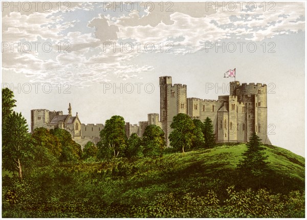 Peckforton Castle, Cheshire, home of Baron Tollemache, c1880. Artist: Unknown