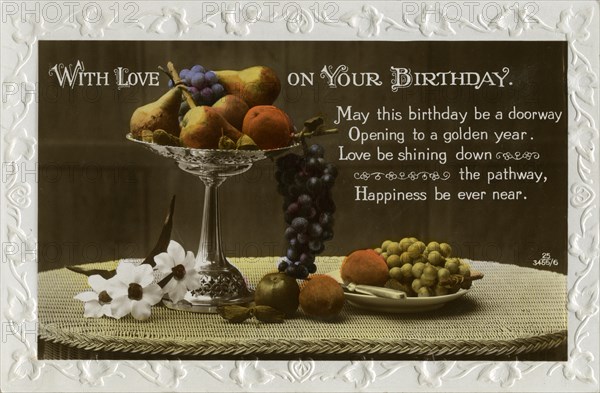 Birthday card, c1931. Artist: Unknown