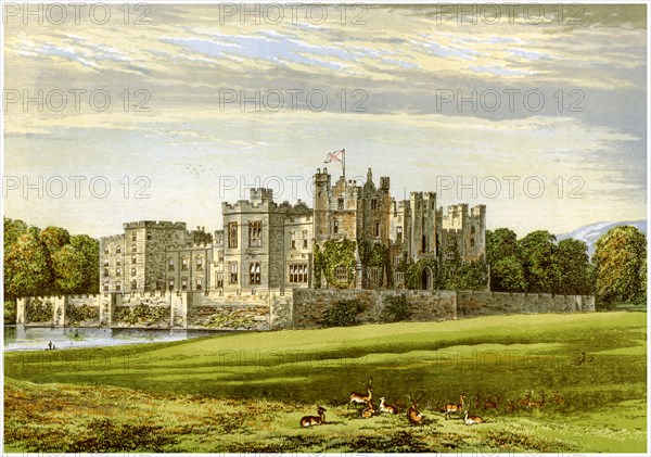 Raby Castle, County Durham, home of the Duke of Cleveland, c1880. Artist: Unknown