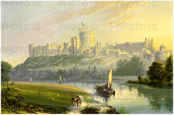 Windsor Castle, Berkshire, the Royal residence, c1880. Artist: Unknown