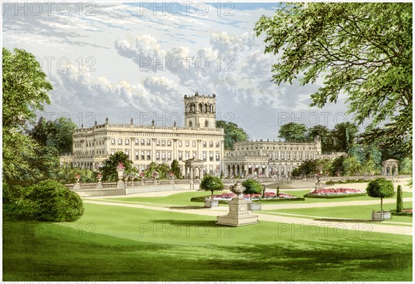 Trentham Hall, Staffordshire, home of the Duke of Sutherland, c1880. Artist: Unknown