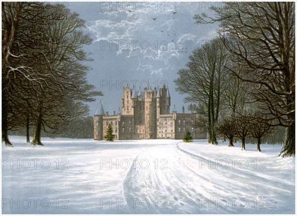 Glamis Castle, Angus, Scotland, home of the Earl of Strathmore, c1880. Artist: Unknown