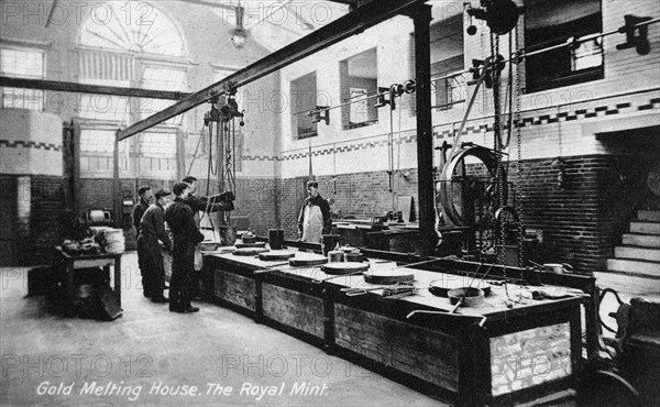 Gold Melting House, the Royal Mint, Tower Hill, London, early 20th century. Artist: Unknown