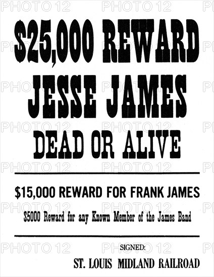 Wanted poster, c1868-1882 (1954). Artist: Unknown