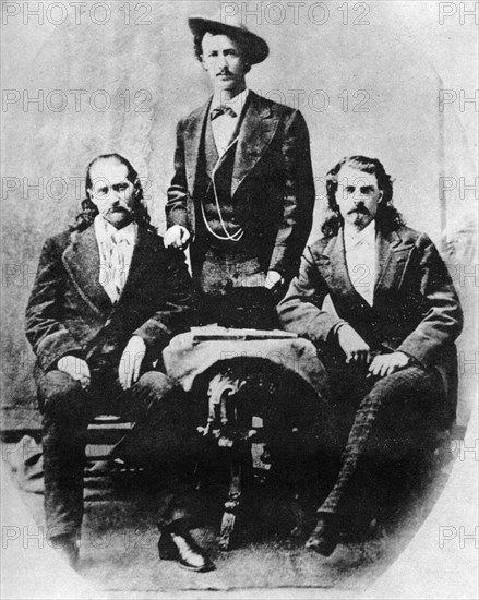 'Wild Bill' Hickok, 'Texas Jack' Omohundro and 'Buffalo Bill' Cody, c1870s (1954). Artist: Unknown