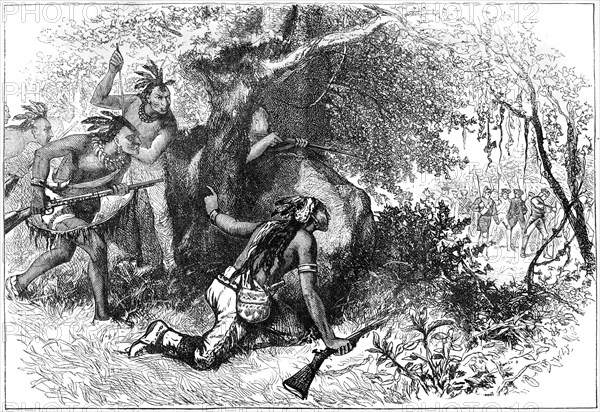 Treachery of the Cherokees, 18th century (c1880). Artist: Unknown