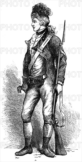 'A real American rifleman', c1776-1780 (c1880). Artist: Unknown