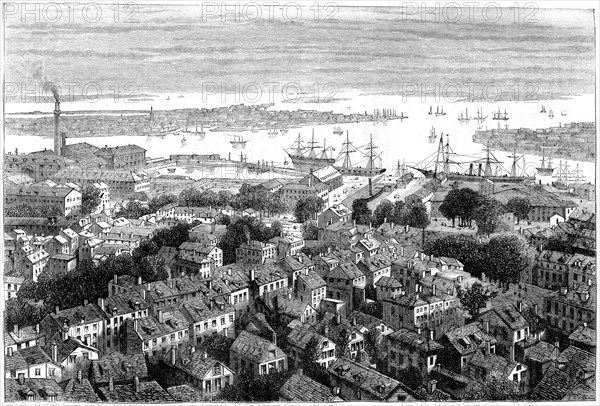 View of Boston from Bunker's Hill, Massachusetts, c1770s (c1880). Artist: Unknown