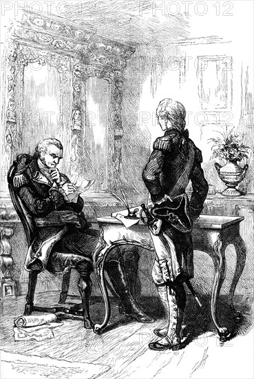 The Marquis de Lafayette with George Washington, c1775-1781 (c1880). Artist: Unknown