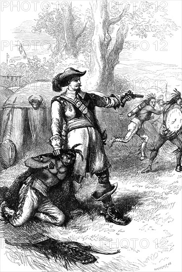 Colonel Atherton and the Indians, (c1880). Artist: Whymper