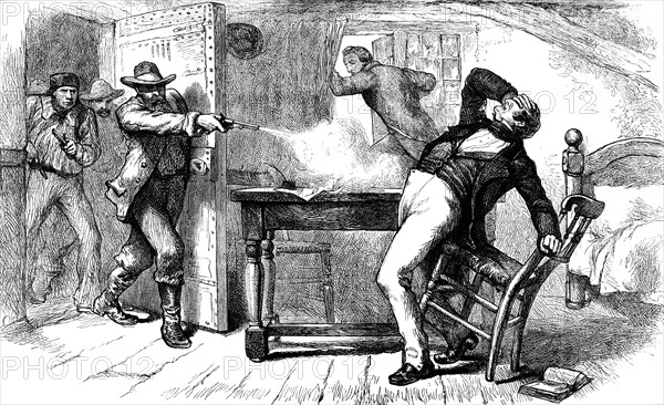 Murder of Joseph and Hyrum Smith, 1844 (c1880). Artist: Unknown