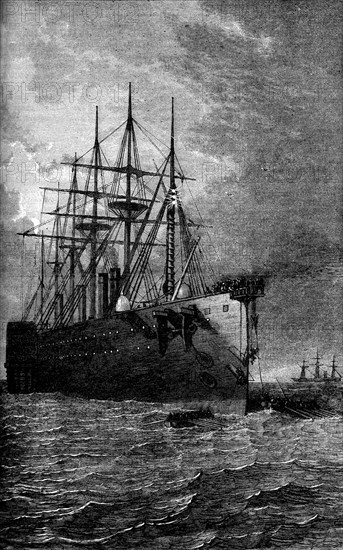 Picking up the Atlantic cable, 1866 (c1880). Artist: Unknown