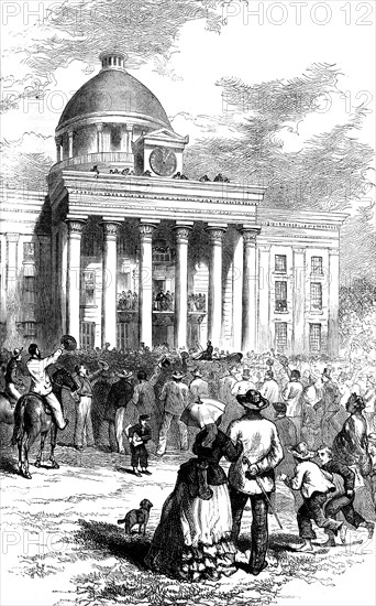 Inauguration of Jefferson Davis, Montgomery, Alabama, 1861 (c1880). Artist: Unknown