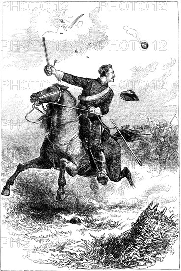 Captain Northrop leading the attack at Knoxville, Tennessee, American Civil War, 1863 (c1880). Artist: Unknown