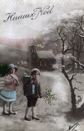 'Heureux Noël', (Happy Christmas), c1900-1919(?).Artist: Mesange