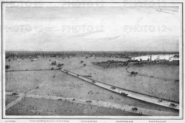 Panorama of Calcutta, India, c1840s. Artist: Frederick Fiebig