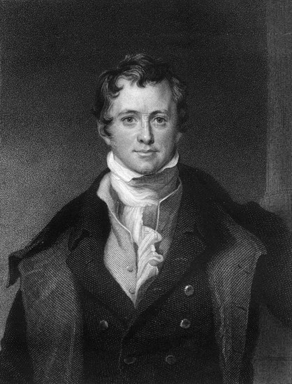 Sir Humphrey Davy, Cornish chemist and physicist, (1845).Artist: E Scriven