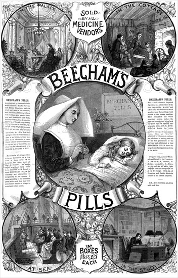 Advert for Beecham's Pills, 1887. Artist: Unknown