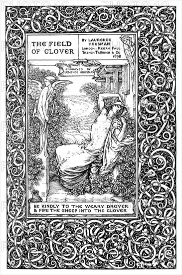 Title page to The Field of Clover, 1899.Artist: Clemence Housman